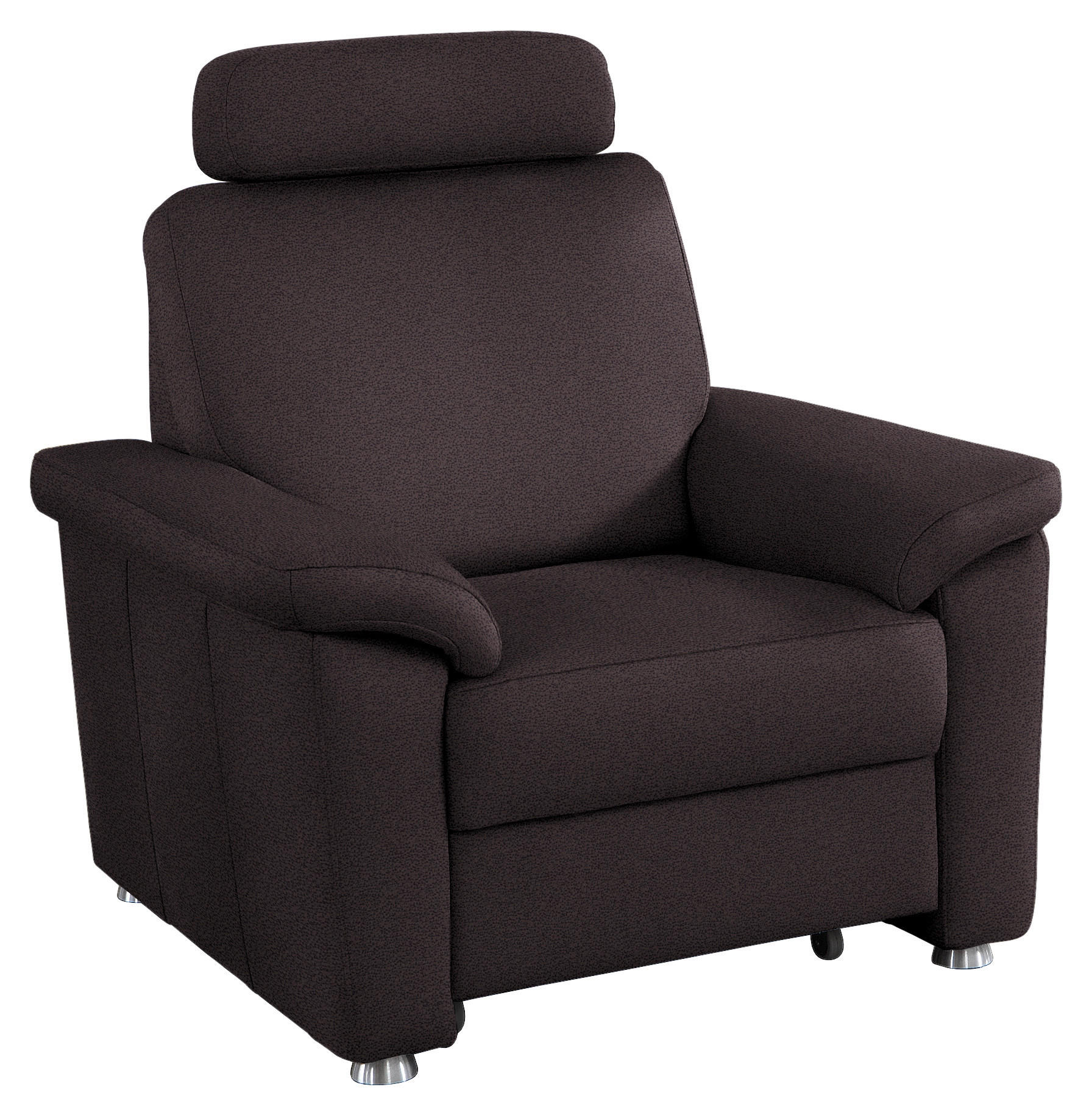 FERNSEHSESSEL in Webstoff Mokka  - Silberfarben/Mokka, Konventionell, Textil/Metall (102/91/91-159cm) - Beldomo System