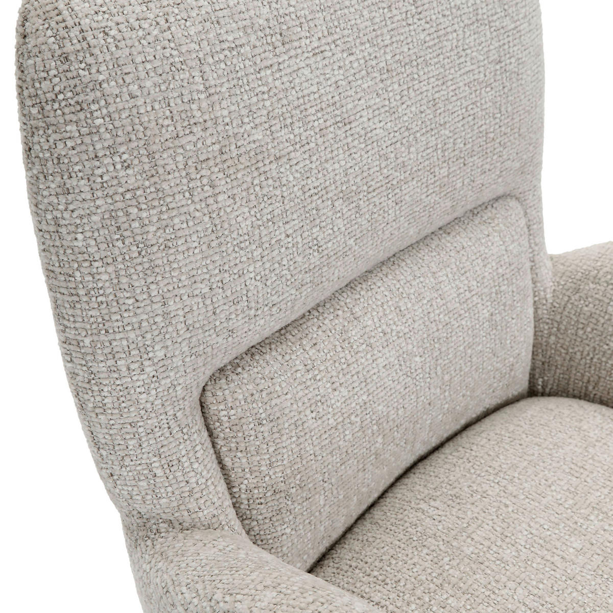 ARMLEHNSTUHL  Wippfunktion, Sitzfläche 360° drehbar, automatische Rückholfunktion Webstoff  Creme, Beige  - Beige/Creme, MODERN, Textil/Metall (63/91/65cm) - Hom`in