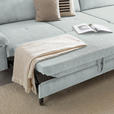 ECKSOFA in Cord, Velours Grau  - Schwarz/Graphitfarben, MODERN, Textil/Metall (180/302cm) - Venda