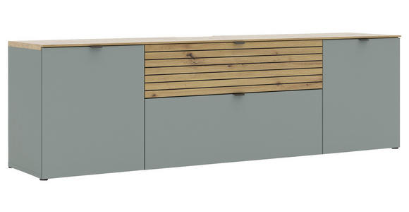 LOWBOARD  in 181/54/41 cm  - Schwarz/Eiche Artisan, MODERN, Holzwerkstoff/Metall (181/54/41cm) - Voleo