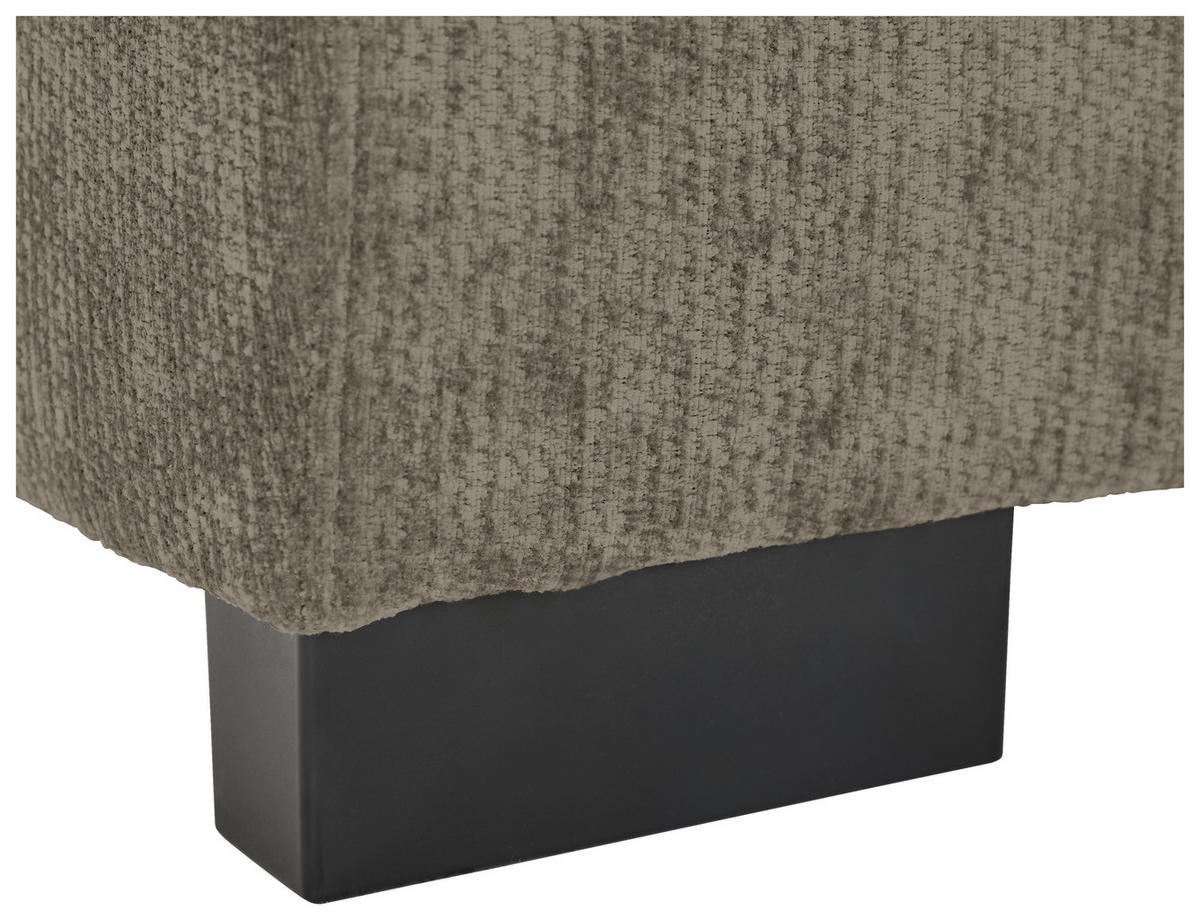 WOHNLANDSCHAFT Taupe Chenille  - Taupe/Schwarz, KONVENTIONELL, Kunststoff/Textil (183/311/140cm) - Ti'me