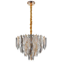 KRISTALL-HÄNGELEUCHTE 59/112 cm   - Klar/Champagner, KONVENTIONELL, Glas/Textil (59/112cm)