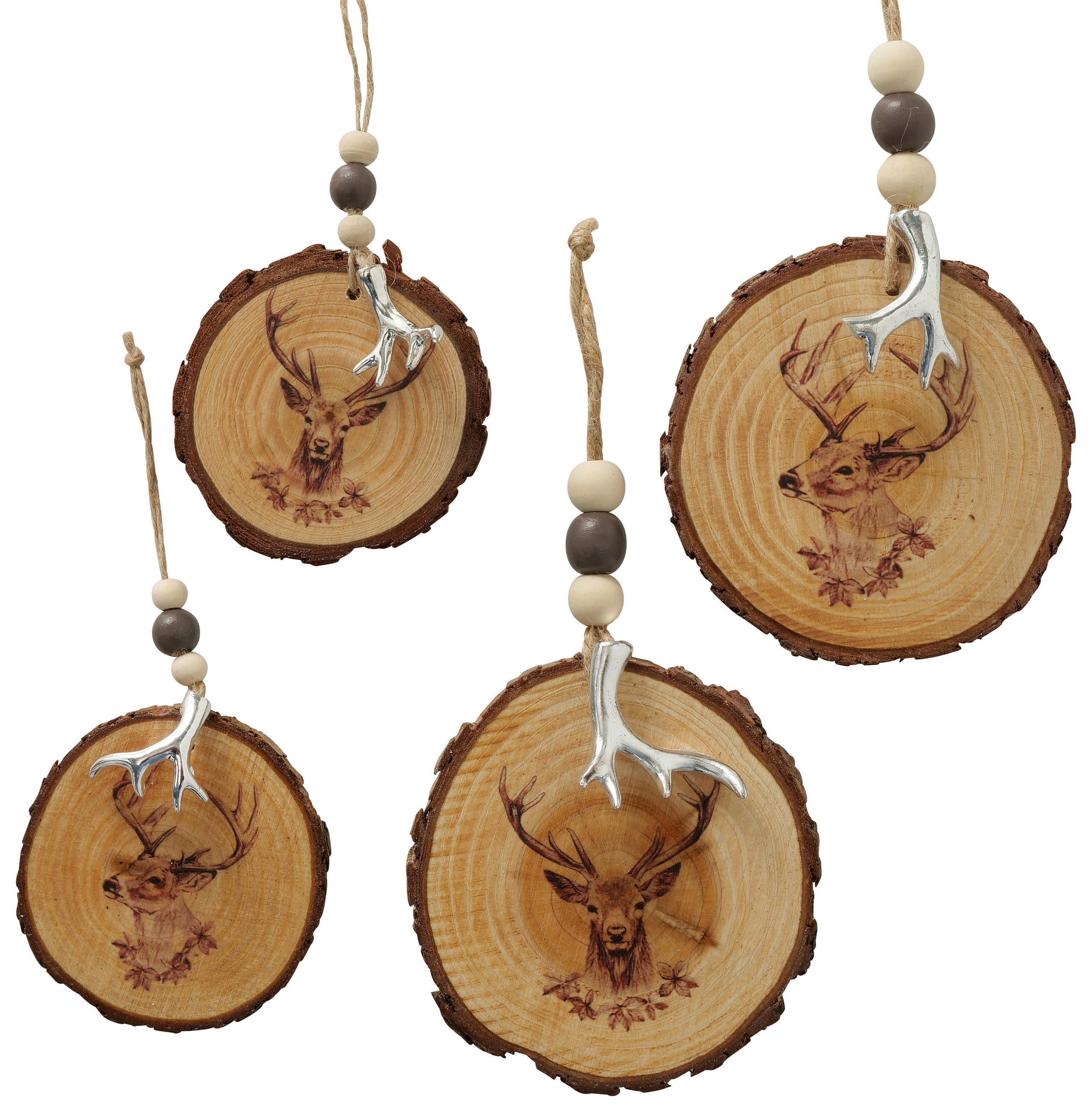 DEKOHÄNGER  - Naturfarben, Basics, Holz/Textil (10/1,5cm)