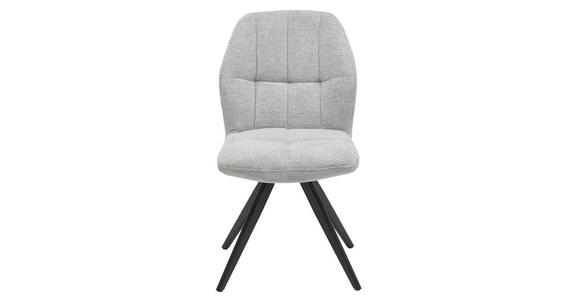 STUHL in Eisen Samt Metall, Textil - Hellgrau/Schwarz, Design, Textil/Metall (48/88,5/65cm) - Novel