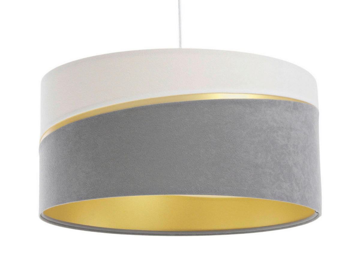 HÄNGELEUCHTE Swing 50/95 cm   - Goldfarben/Hellgrau, Design, Kunststoff/Textil (50/95cm)