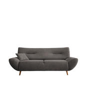 3-SITZER-SOFA Chenille Graubraun  - Wildeiche/Graubraun, MODERN, Holz/Textil (205/81/90cm) - P & B
