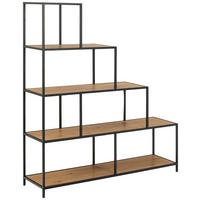 RAUMTEILER Schwarz, Eichefarben  - Eichefarben/Schwarz, Trend, Holzwerkstoff/Metall (135/150/35cm)