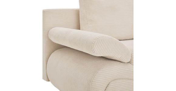 SCHLAFSOFA  in Cord Hellgrau, Beige  - Chromfarben/Beige, Design, Textil/Metall (200/78/90cm) - Venda