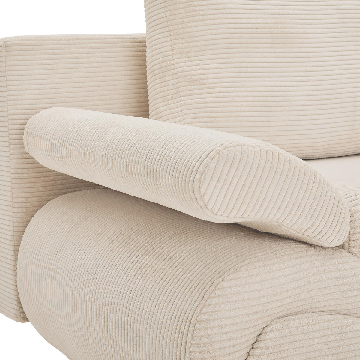 SCHLAFSOFA  in Cord Hellgrau, Beige  - Chromfarben/Beige, Design, Textil/Metall (200/78/90cm) - Venda