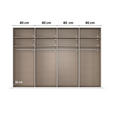 SCHWEBETÜRENSCHRANK 322/236/68 cm 4-türig Weiß, Weiß Hochglanz  - Weiß Hochglanz/Alufarben, Basics, Holzwerkstoff/Metall (322/236/68cm) - Novel