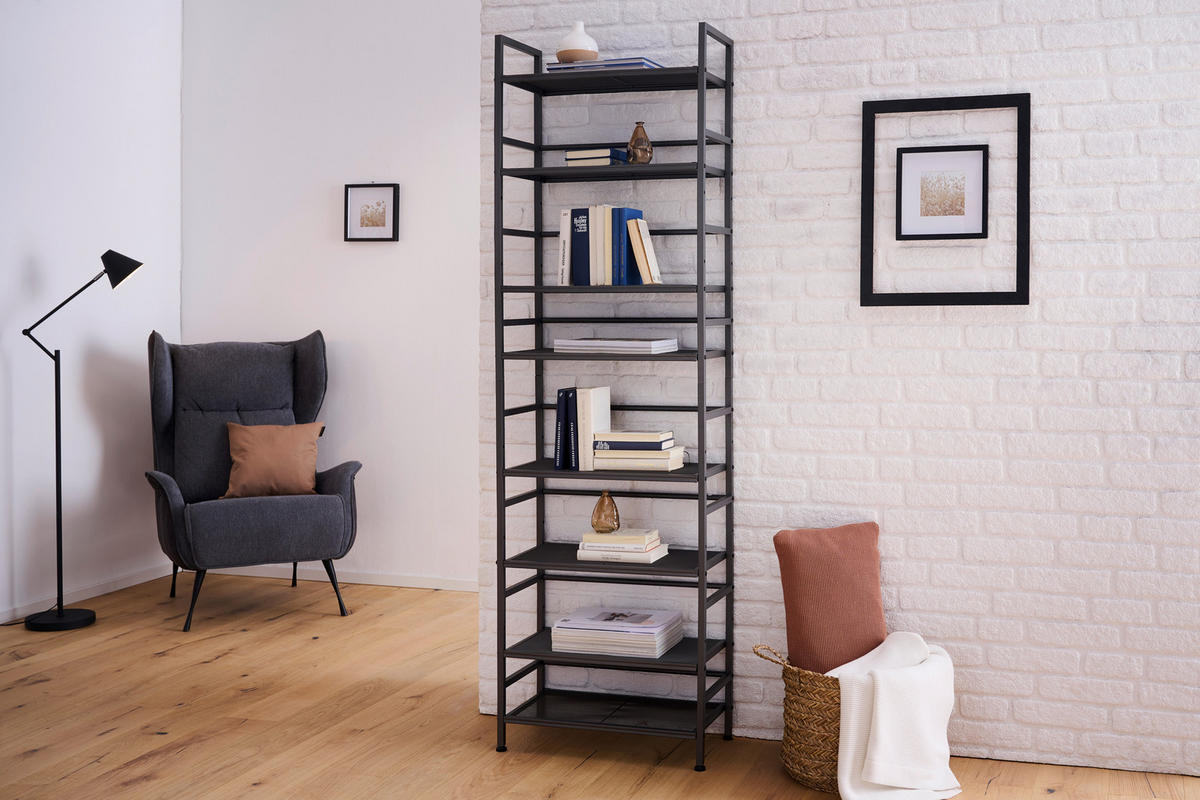 SCHUHREGAL Grau  - Weiß/Grau, MODERN, Metall (59/196/30cm) - PBJ