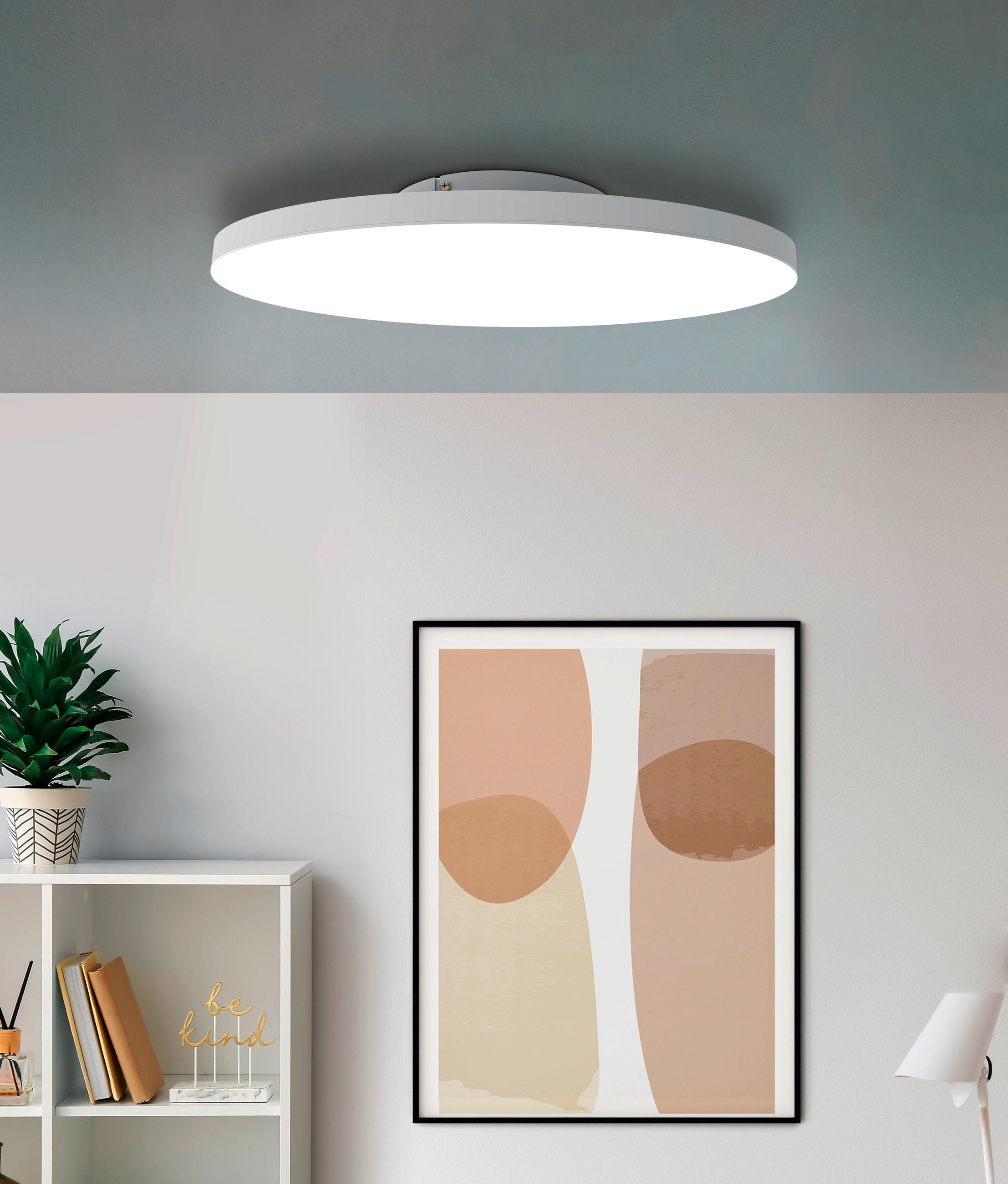 LED-DECKENLEUCHTE Turcona-Z  Smart 60/6 cm   - Weiß, Design, Kunststoff/Metall (60/6cm) - Eglo
