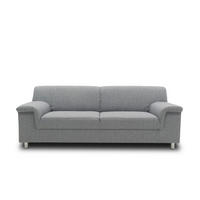 3-SITZER-SOFA Webstoff Silberfarben  - Chromfarben/Silberfarben, KONVENTIONELL, Textil/Metall (190/72/80cm) - MID.YOU