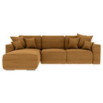 ECKSOFA Rostfarben Cord  - Chromfarben/Rostfarben, KONVENTIONELL, Kunststoff/Textil (195/293cm) - Carryhome