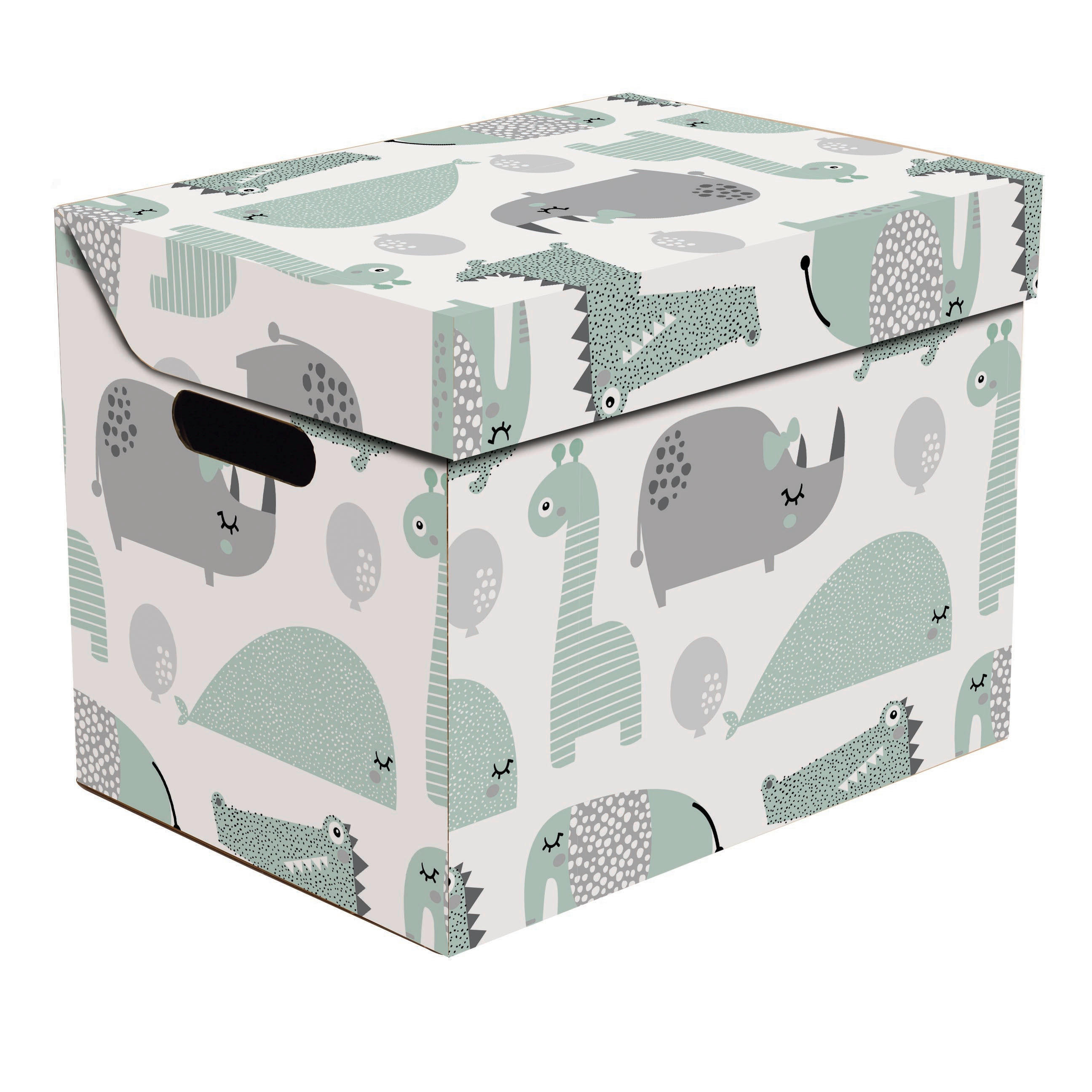 ÚLOŽNÝ BOX, karton - šedá/bílá, Basics, karton (34/25/26cm) - My Baby Lou