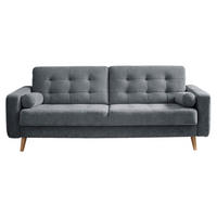SCHLAFSOFA Mikrovelours Anthrazit  inkl.  - Eichefarben/Anthrazit, MODERN, Holz/Textil (222/86/90cm) - MID.YOU