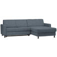 ECKSOFA in Webstoff Blaugrau  - Blaugrau/Schwarz, Design, Kunststoff/Textil (257/165cm) - Xora