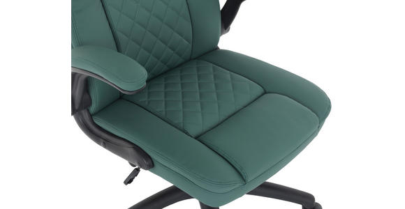 CHEFSESSEL in Lederlook Dunkelgrün - Dunkelgrün/Schwarz, Design, Kunststoff/Textil (63,5/110-120/68cm) - Carryhome