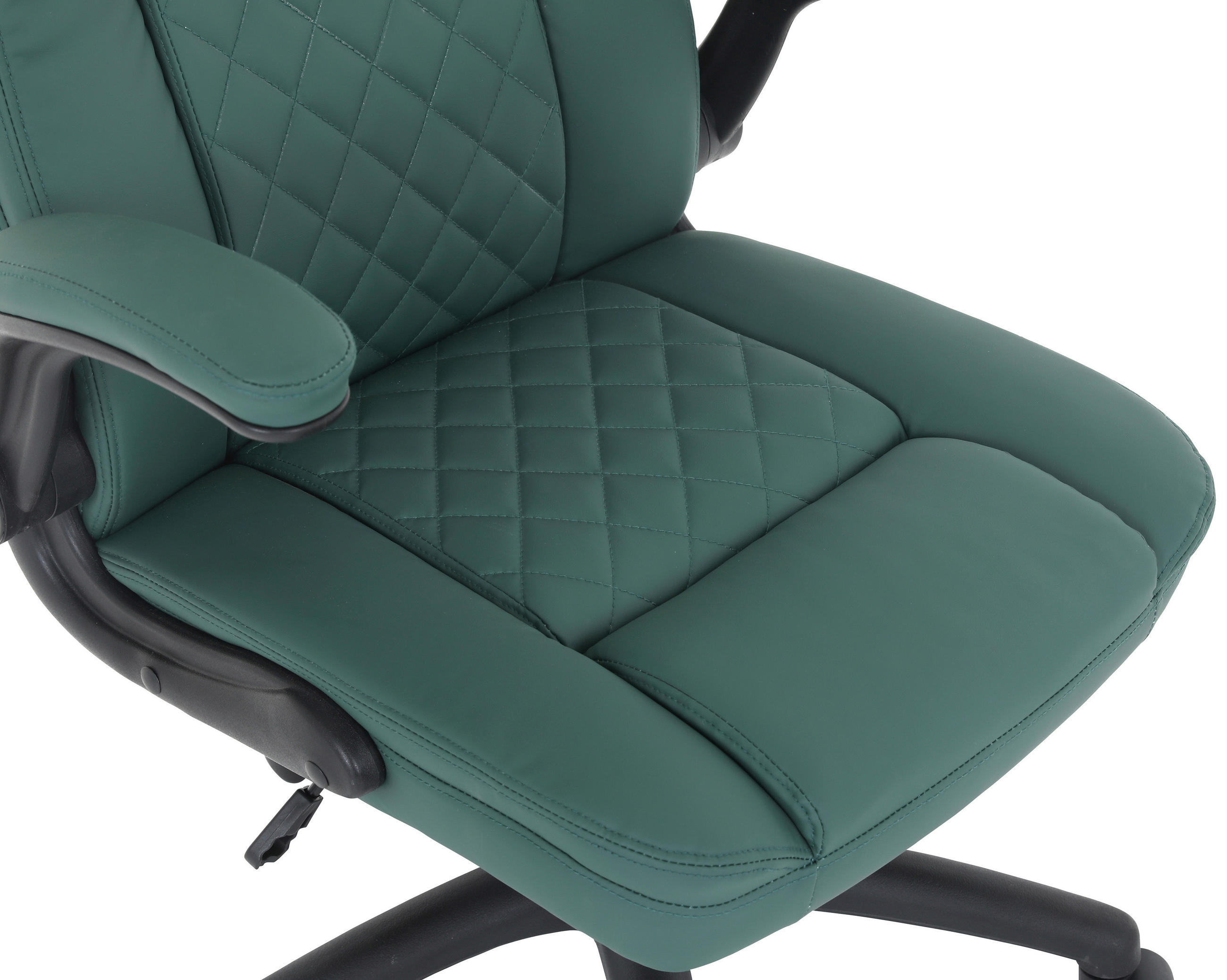CHEFSESSEL Lederlook Dunkelgrün  - Dunkelgrün/Schwarz, Design, Kunststoff/Textil (63,5/110-120/68cm) - Carryhome