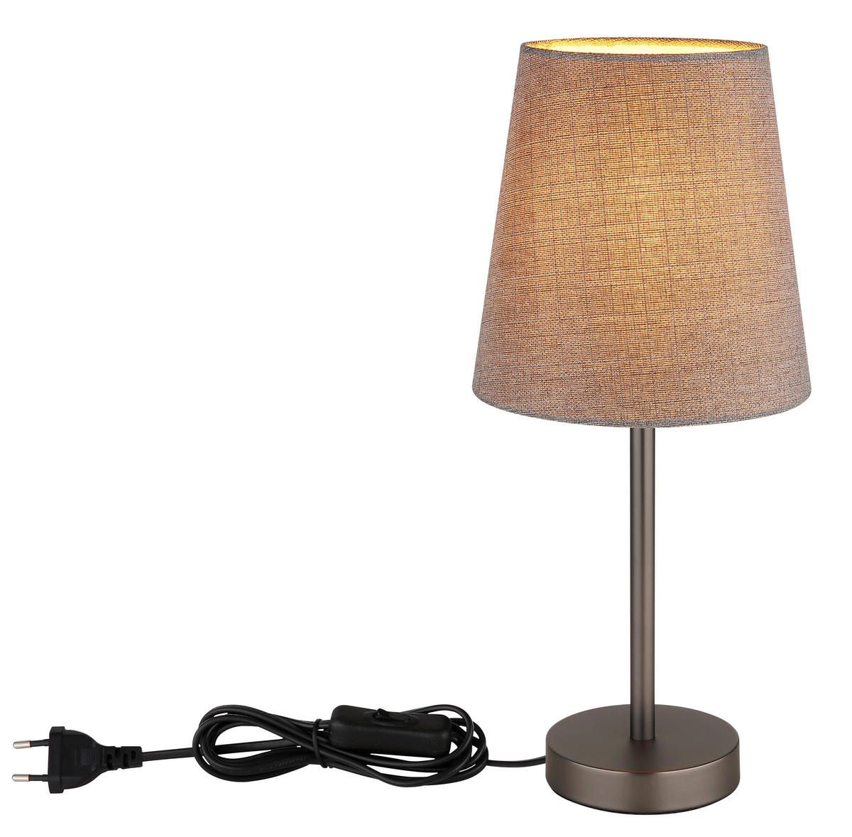 TISCHLEUCHTE Joris 20/45 cm  - Schwarzchrom/Schwarz, Design, Kunststoff/Textil (20/45cm) - Globo