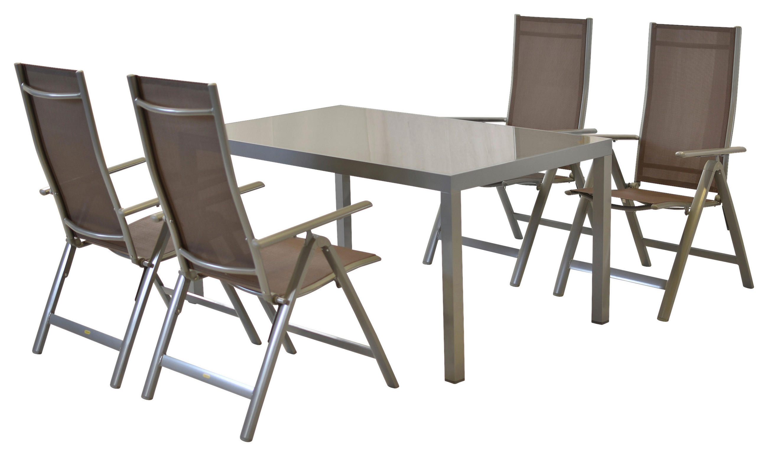 GARTENSET Aluminium  - Taupe/Silberfarben, MODERN, Textil/Metall - Gardenson