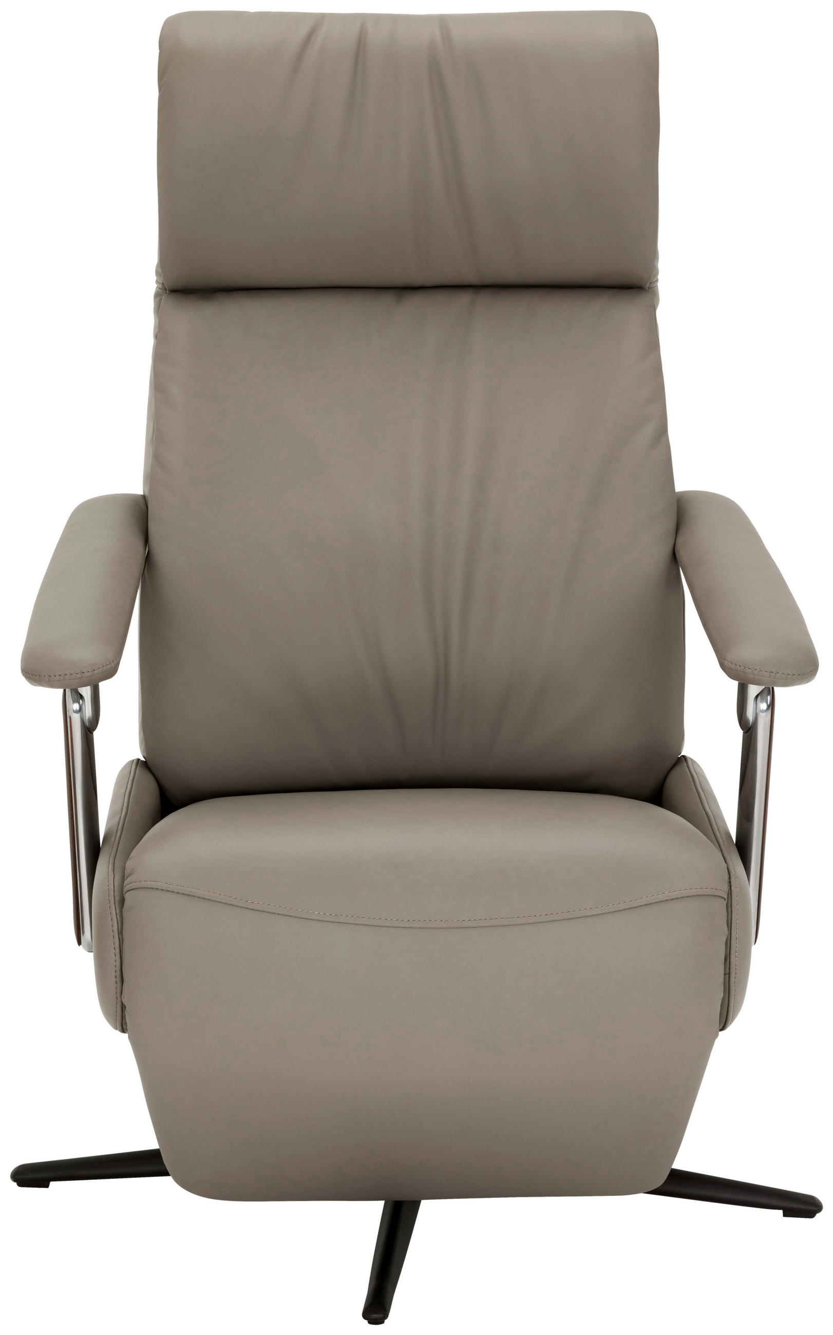 RELAXSESSEL Lederlook Echtleder    - Taupe/Schwarz, KONVENTIONELL, Leder/Textil (73/116/84cm) - Livetastic