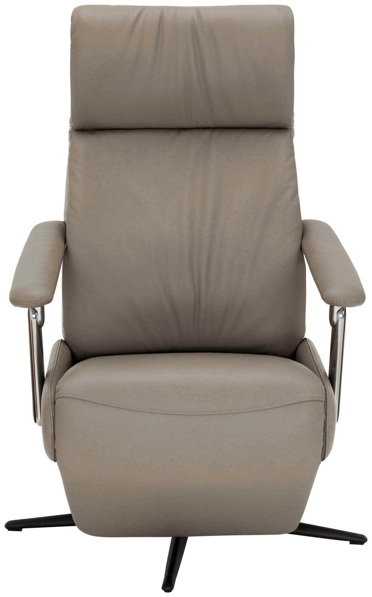 RELAXSESSEL Lederlook Echtleder    - Taupe/Schwarz, KONVENTIONELL, Leder/Textil (73/116/84cm) - Livetastic