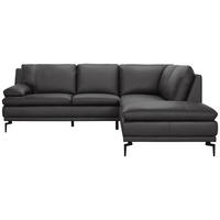 ECKSOFA Grau Echtleder  - Grau, Design, Leder (248/221cm) - MID.YOU