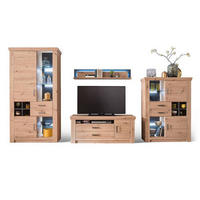 HYLLKOMBINATION  i antracit, ekfärgad  371/211/55 cm  - nickelfärgad/antracit, Design, metall/trämaterial (371/211/55cm) - Livetastic