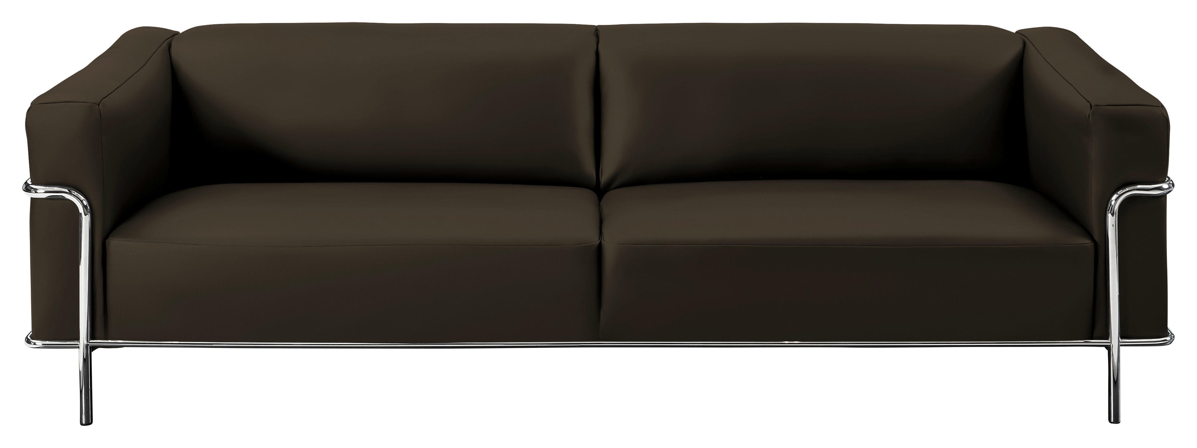 3-SITZER-SOFA in Echtleder Dunkelgrün  - Chromfarben/Dunkelgrün, Design, Leder/Metall (236/67/96cm) - Johann Jakob