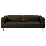 3-SITZER-SOFA in Echtleder Dunkelgrün  - Chromfarben/Dunkelgrün, Design, Leder/Metall (236/67/96cm) - Johann Jakob