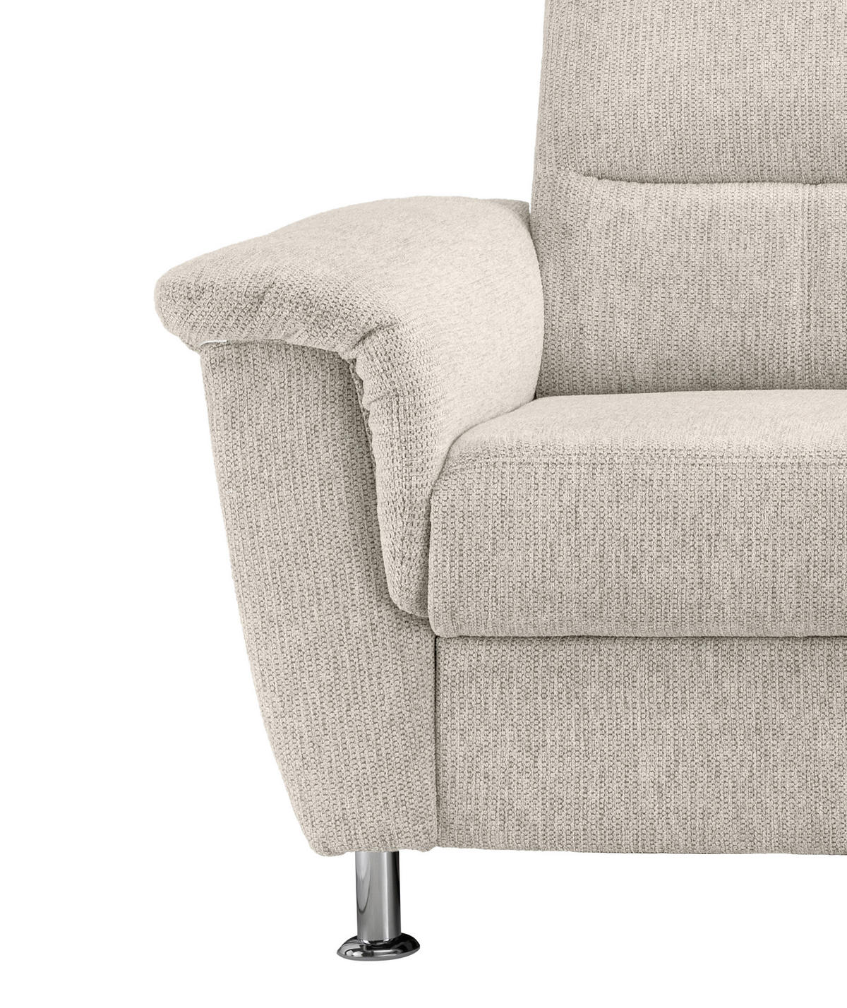 ECKSOFA in Chenille Beige  - Chromfarben/Beige, Modern, Textil/Metall (231/165cm) - Livetastic