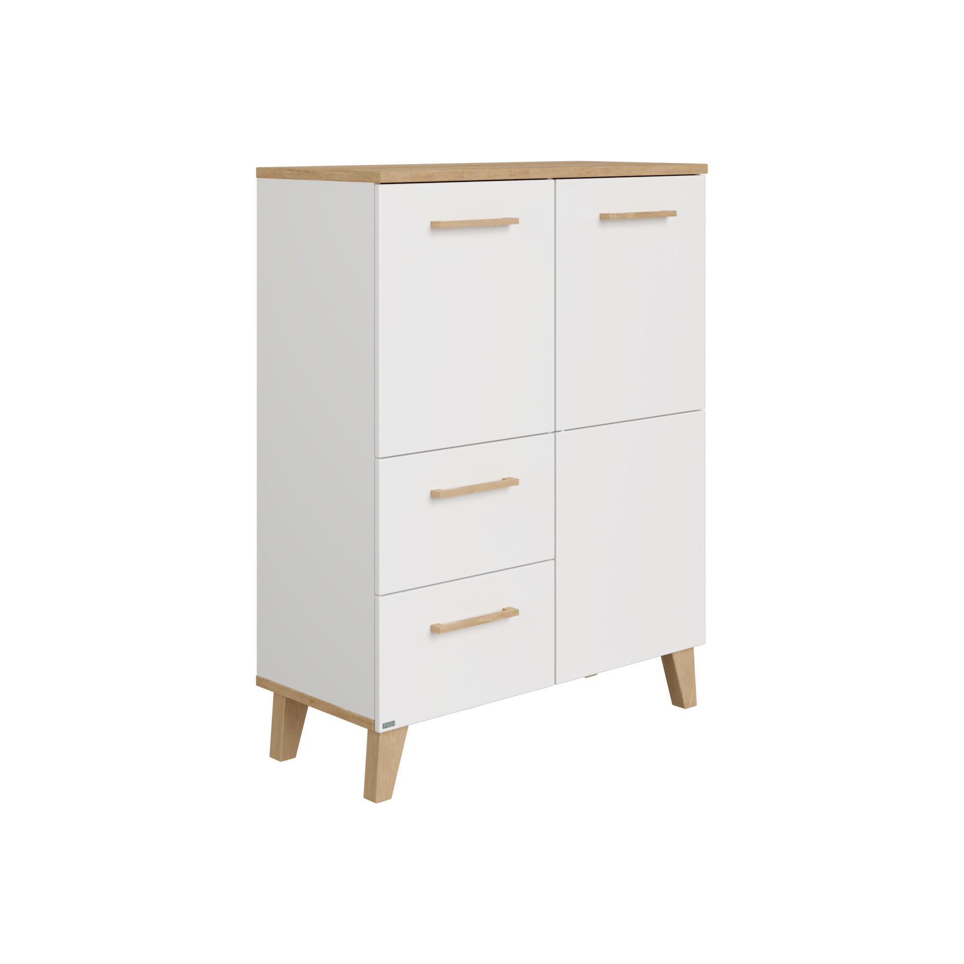 Paidi Highboard Weiß, Eiche 94.8x120.6x39.9 cm