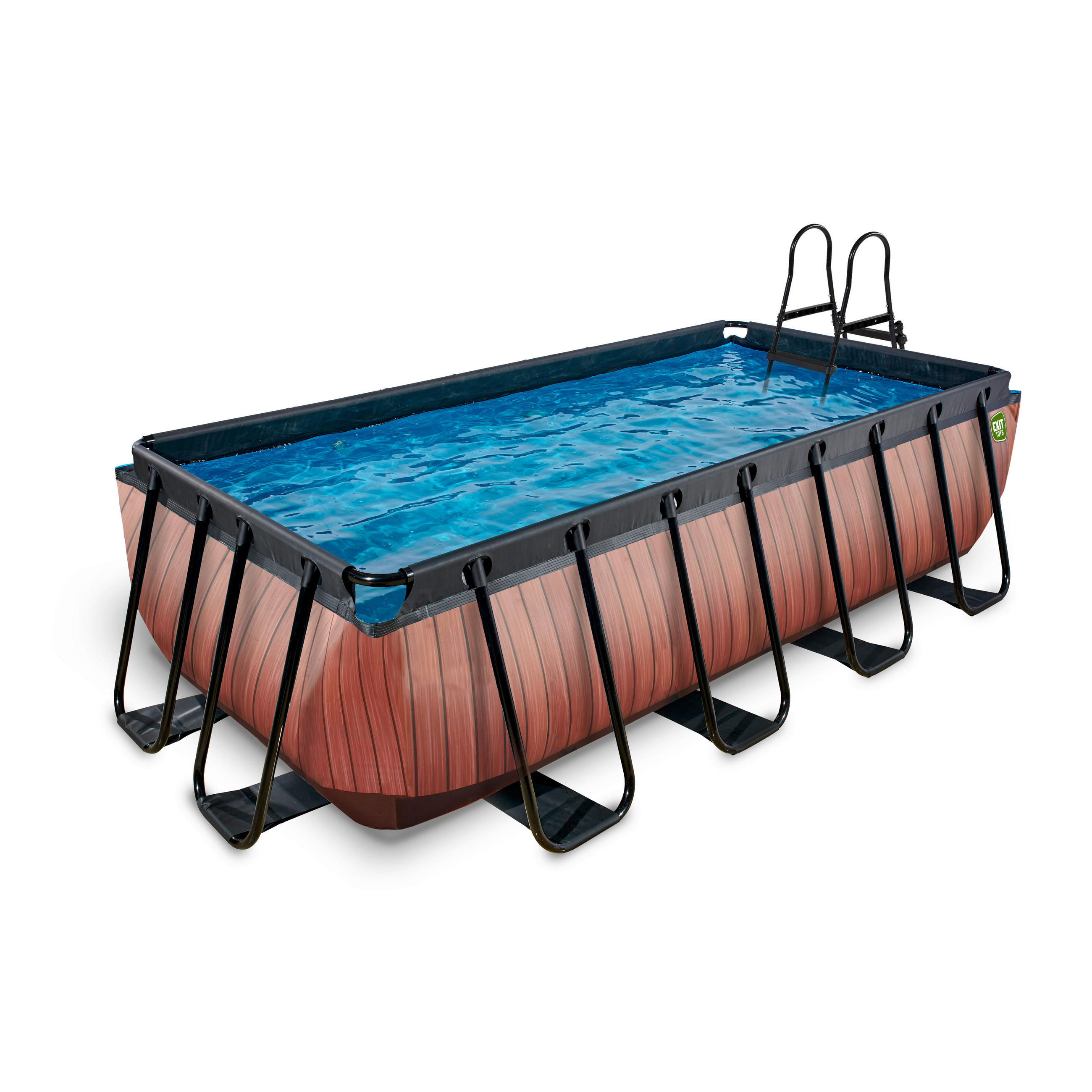POOL-SET 450/250/100 cm  - Braun, KONVENTIONELL, Kunststoff (450/250/100cm) - EXIT Toys