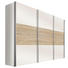 SCHWEBETÜRENSCHRANK in Weiß, Eichefarben - Eichefarben/Alufarben, Design, Holzwerkstoff/Metall (300/236/68cm) - Hom`in SCHWEBETÜRENSCHRANK in Weiß, Eichefarben - Eichefarben/Alufarben, Design, Holzwerkstoff/Metall (300/236/68cm) - Hom`in