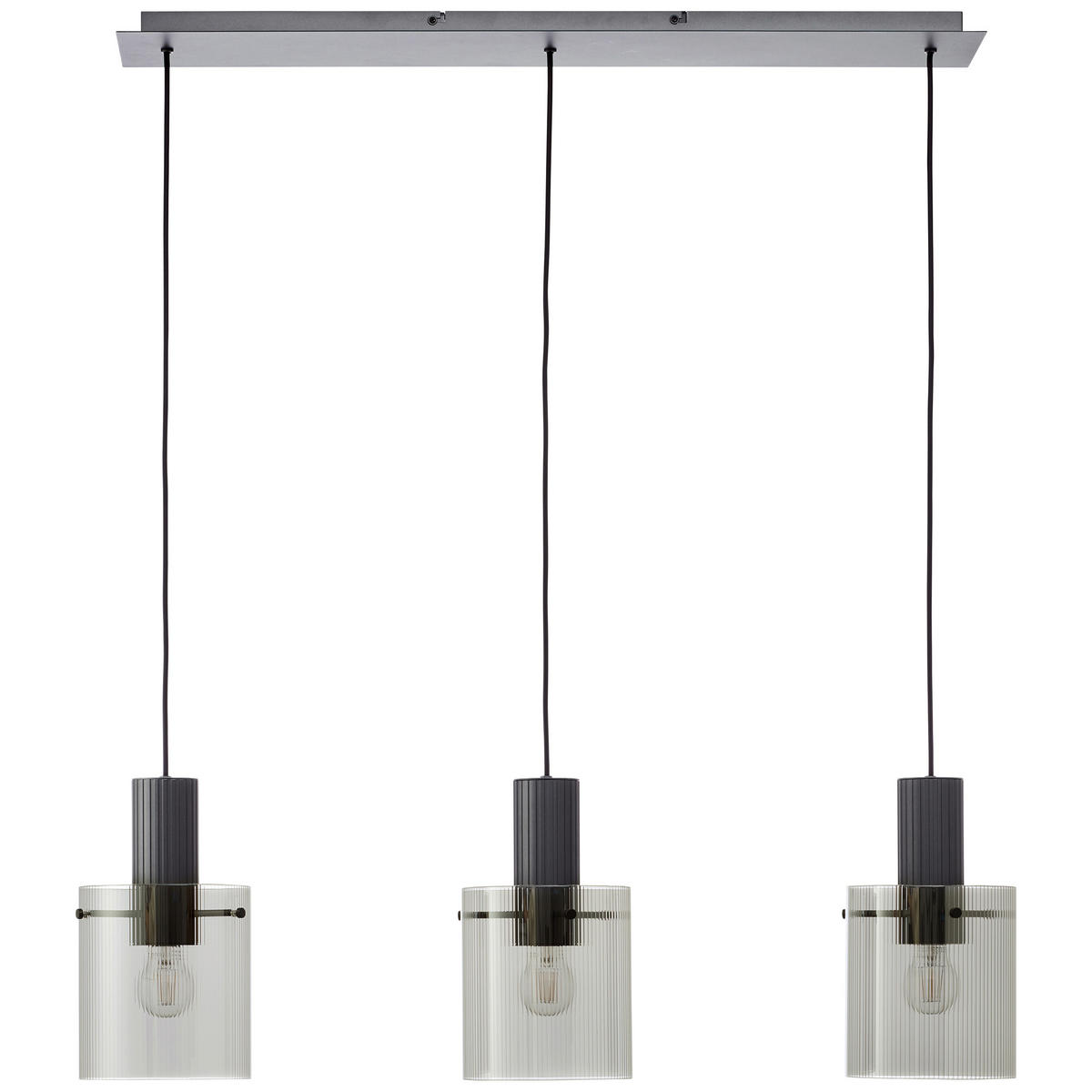 PENDELLEUCHTE 98/150/18 cm   - Anthrazit, Trend, Glas/Metall (98/150/18cm) - Brilliant