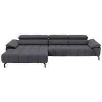 ECKSOFA in Webstoff Anthrazit  - Anthrazit/Schwarz, Design, Textil/Metall (190/329cm) - Beldomo Style
