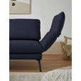 ECKSOFA  in Flachgewebe Blau Armteilverstellung, Relaxfunktion, Drehsitzfunktion  175-224/255-365 cm  - Blau/Schwarz, Design, Textil/Metall (175-224/255-365cm) - Dieter Knoll