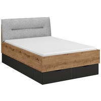 BETT 120/200 cm  in Graphitfarben, Grau, Eiche Artisan  - Graphitfarben/Eiche Artisan, Trend, Holzwerkstoff/Textil (120/200cm) - Stylife