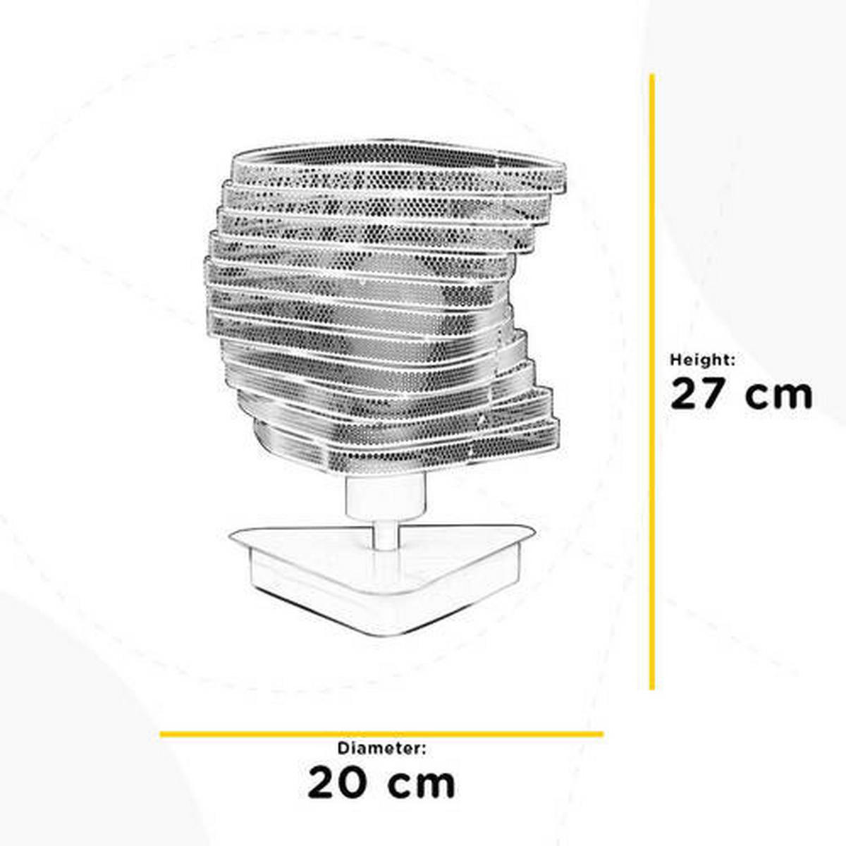 NOČNÁ LAMPA, E27, 20/27 cm  - biela, Design, kov (20/27cm)