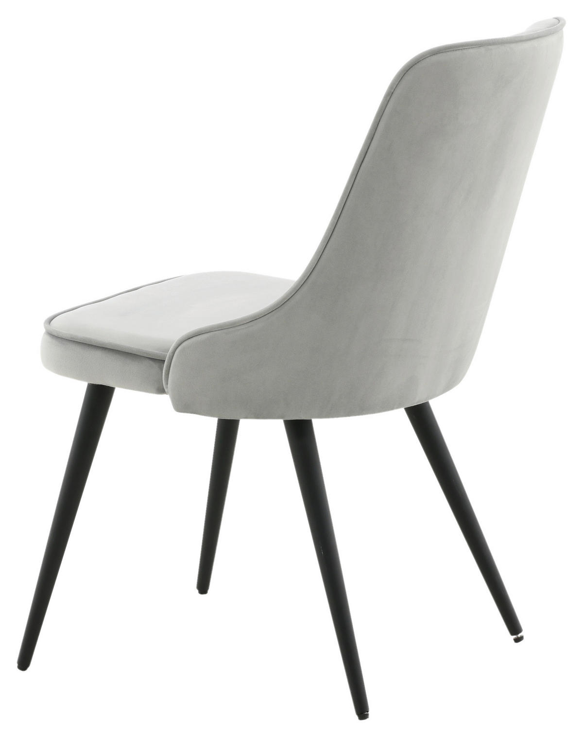 STOLSET 2 styck stål sammet  - ljusgrå/svart, Design, metall/textil (50/88,5/66cm) - Livetastic