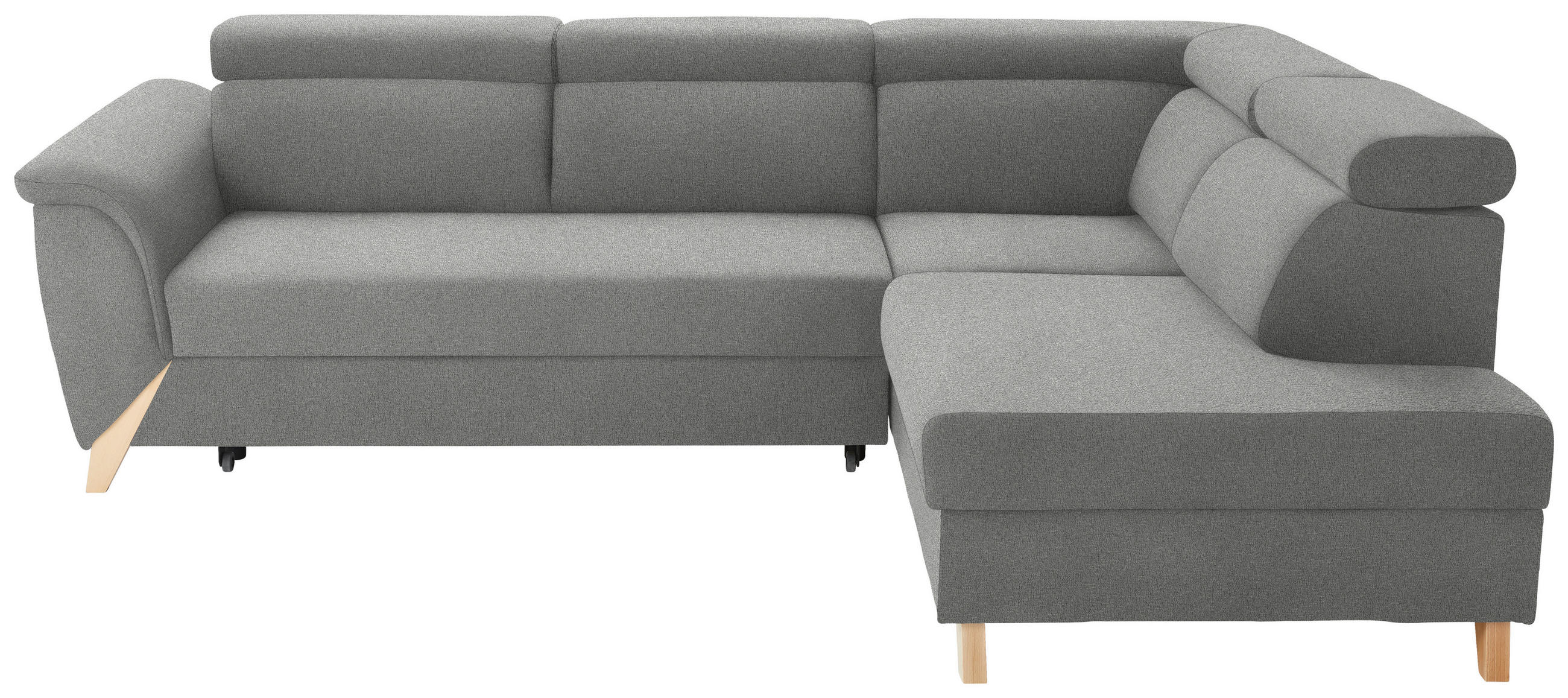 ECKSOFA  in Chenille Greige  265/200 cm  - Greige/Naturfarben, KONVENTIONELL, Holz/Textil (265/200cm) - Stylife