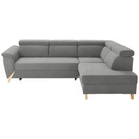 ECKSOFA  in Chenille Greige  265/200 cm  - Greige/Naturfarben, KONVENTIONELL, Holz/Textil (265/200cm) - Stylife