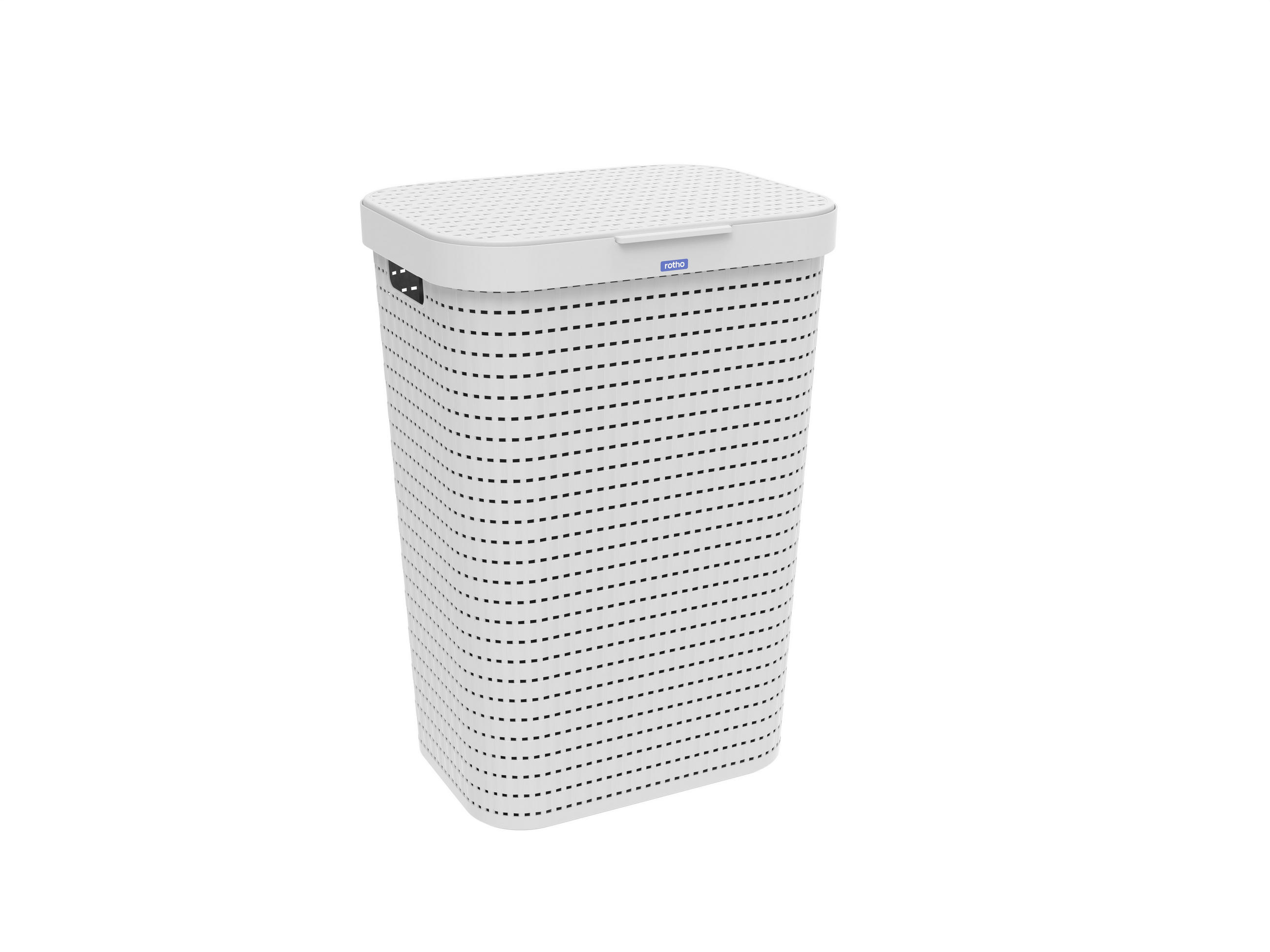 KOŠ NA ŠPINAVÉ PRÁDLO, bílá - bílá, Basics, plast (42/57,7/32,2cm) - Rotho