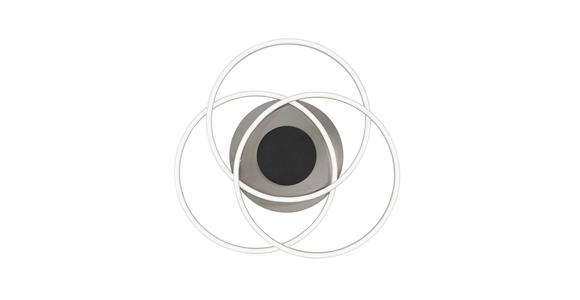 LED-DECKENLEUCHTE 50/8,5 cm - Schwarz/Nickelfarben, Design, Kunststoff/Metall (50/8,5cm) - Novel