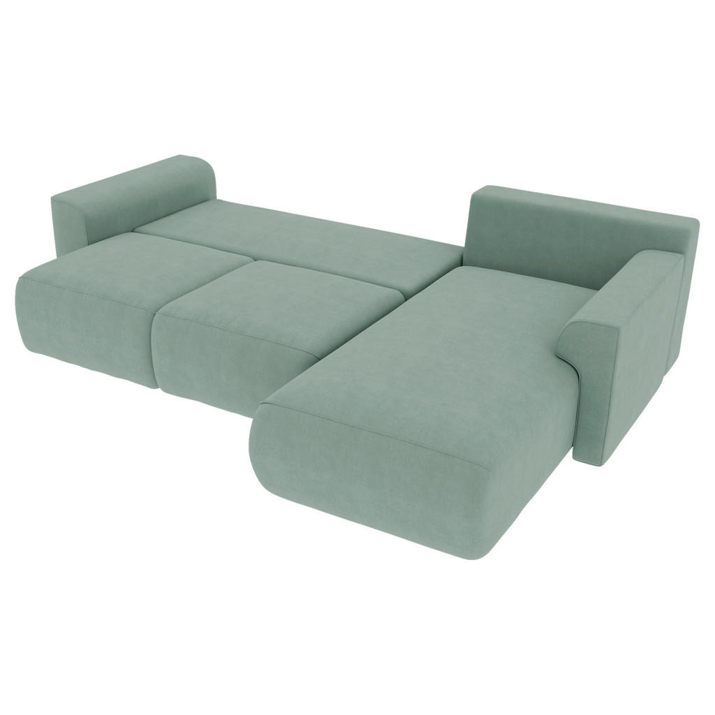 Thumbnail - Carryhome Ecksofa, Mintgrün, Textil, 3-Sitzer, Ottomane rechts, L-Form, 293x195 cm, Stoffauswahl, Liegefunktion, seitenv...