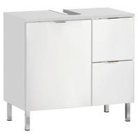 WASCHBECKENUNTERSCHRANK 60/56/34 cm  - Chromfarben/Weiß, KONVENTIONELL, Holzwerkstoff/Metall (60/56/34cm) - Germania