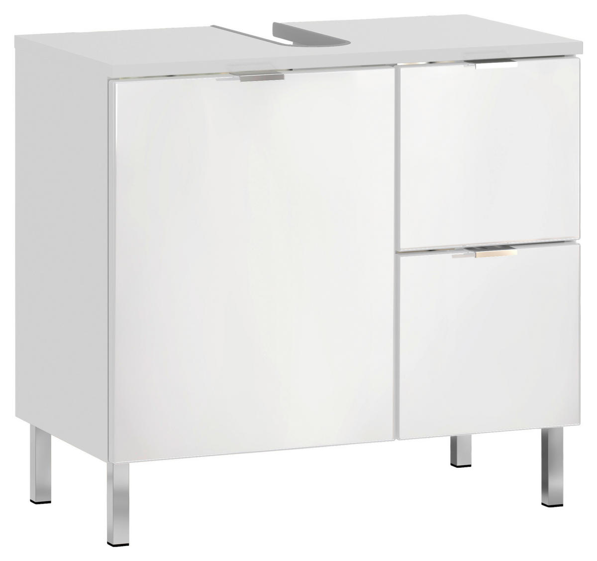 WASCHBECKENUNTERSCHRANK 60/56/34 cm  - Chromfarben/Weiß, KONVENTIONELL, Holzwerkstoff/Metall (60/56/34cm) - Germania