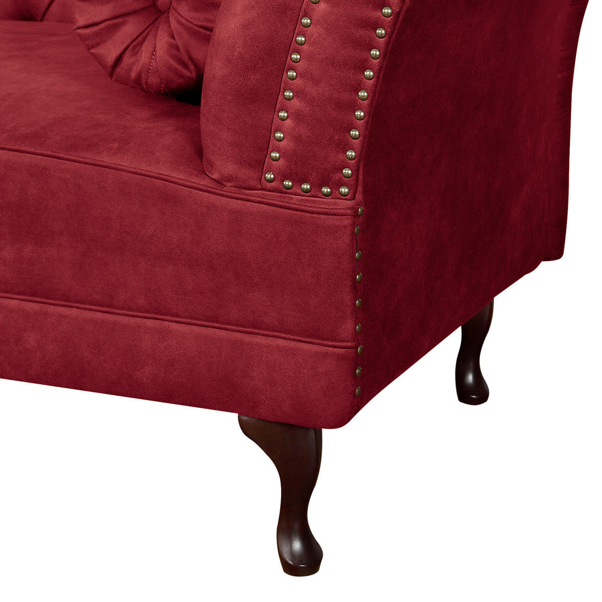 RÉCAMIERE Lederlook Rostfarben  - Rostfarben/Braun, Design, Holz/Textil (185/93/75cm) - Livetastic