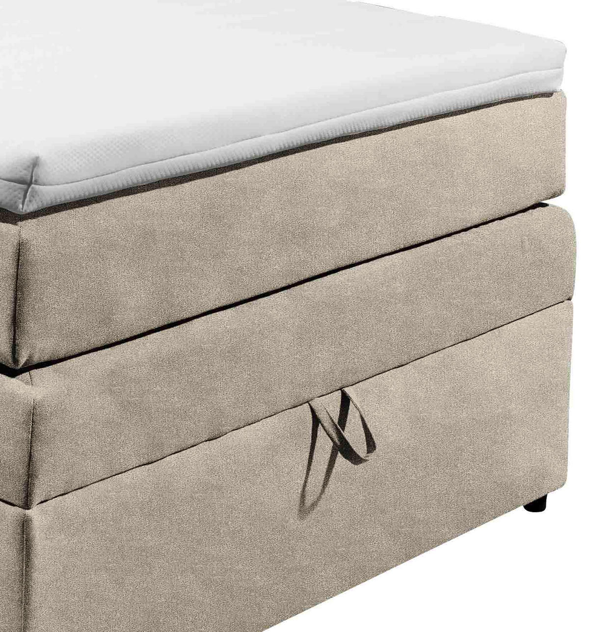 BOXSPRINGBETT 120/200 cm  in Sandfarben  - Sandfarben, Konventionell, Kunststoff/Textil (120/200cm) - MID.YOU